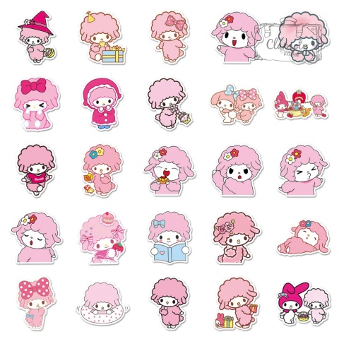 Zestaw Naklejek Wlepki StickerBomb My Melody Postać Sanrio N670