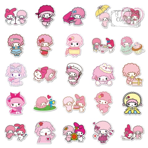 Zestaw Naklejek Wlepki StickerBomb My Melody Postać Sanrio N670
