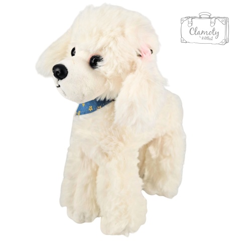 Maskotka Pluszowa Pluszak Zabawka Pies Piesek Pudelek Biały 25Cm