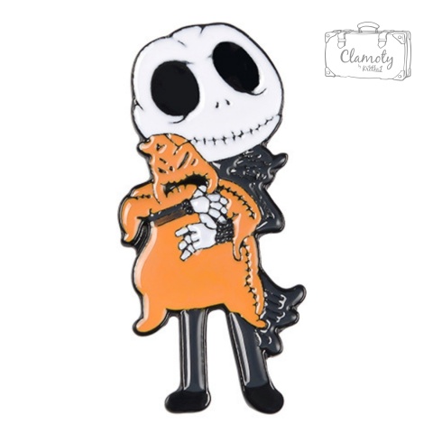 Metalowa Przypinka Miasteczko Halloween Tim Burton Jack Horror Pin