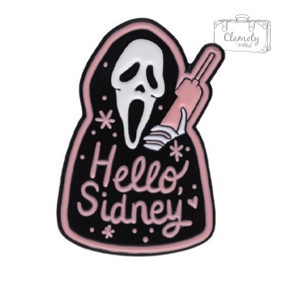 Metalowa Przypinka Krzyk Hello Sidney Horror Kostucha Pin