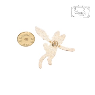 Metalowa Przypinka Kot Z Miotłą Czarownica Witch Cat Pin