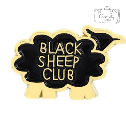 Metalowa Przypinka Owca Black Sheep Club Czarna Owca Pin
