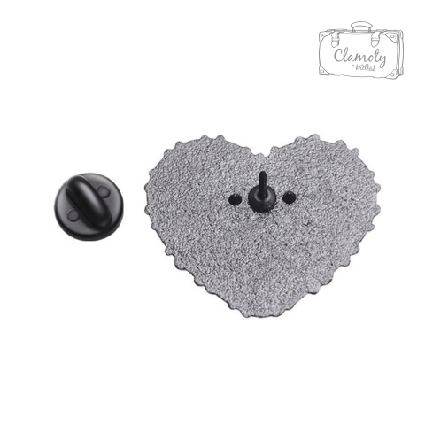 Metalowa Przypinka Czarne Serce All Black Everything Czarny Pin