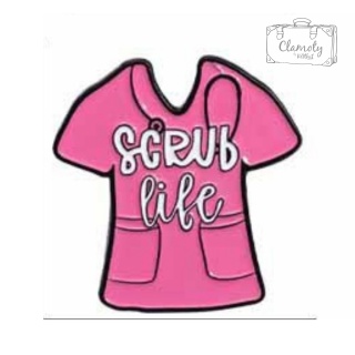 Metalowa Przypinka Scrub Life Pielęgniarstwo Pielęgniarka T-shirt Pin