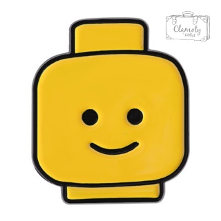 Metalowa Przypinka Głowa Ludzika Klocki Lego Żołty Awatar Pin