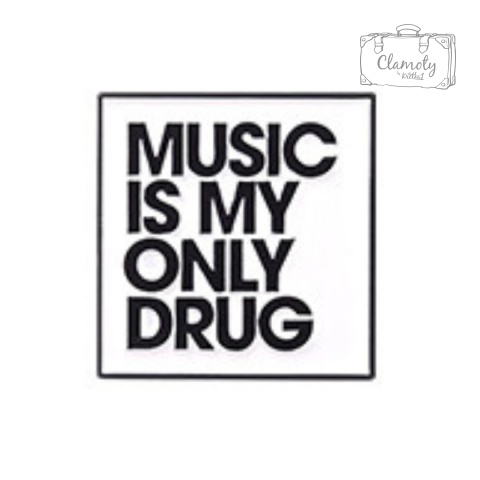 Metalowa Przypinka Music Is My Only Drug Muzyka Tekst Pin