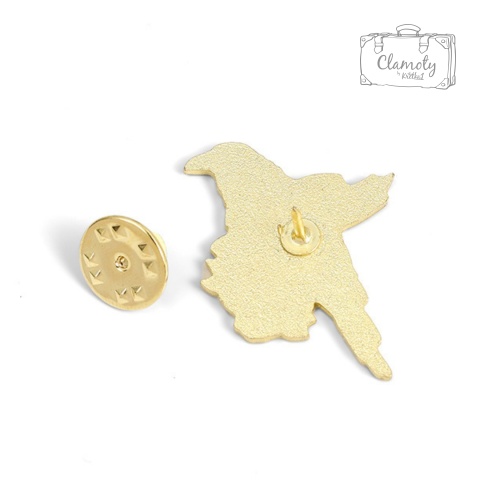 Metalowa Przypinka Czarny Kruk Ptak Z Różą Róża Mistyczny Magia Pin