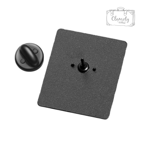 Metalowa Przypinka Czarny Kot Pew Pew Madafakas Pistolety Sarkazm Pin