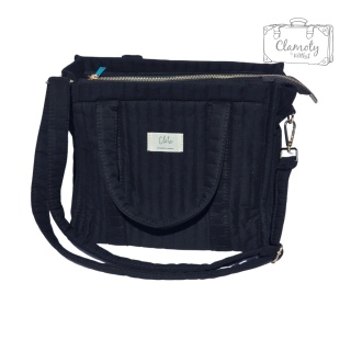 Torba Torebka Damska Czarna Pikowana 2 Ramiączka 30x25 CM