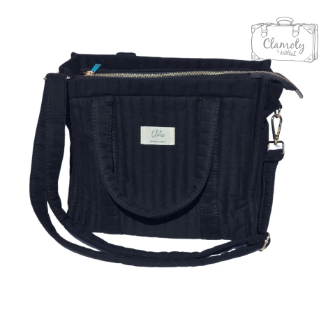 Torba Torebka Damska Czarna Pikowana 2 Ramiączka 30x25 CM