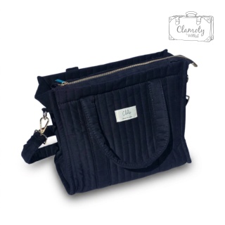 Torba Torebka Damska Czarna Pikowana 2 Ramiączka 30x25 CM