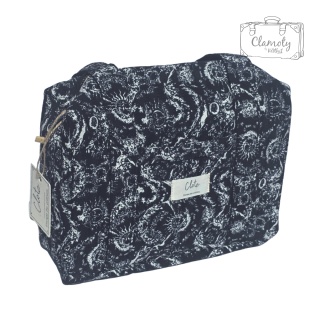 Torba Torebka Damska Czarno Biała Pikowana 2 Ramiączka 30x20 Cm Na Suwak