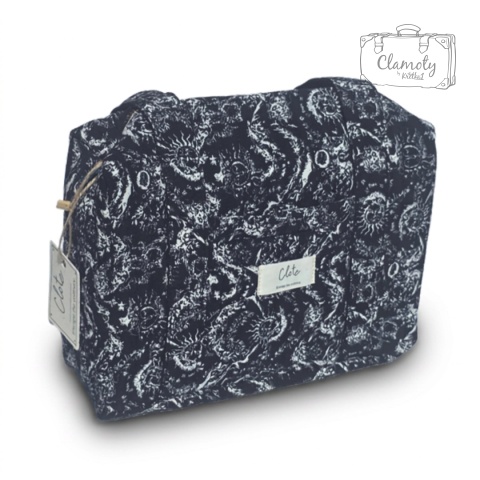 Torba Torebka Damska Czarno Biała Pikowana 2 Ramiączka 30x20 Cm Na Suwak