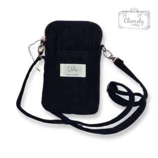 Torba Torebka Mała Na Telefon Czarna Pikowana Przez Ramię 29cm