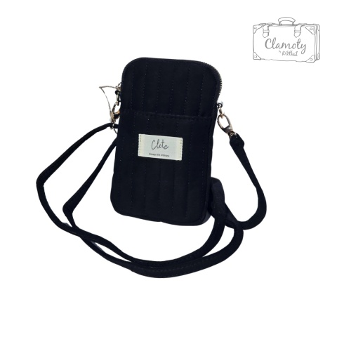 Torba Torebka Mała Na Telefon Czarna Pikowana Przez Ramię 29cm