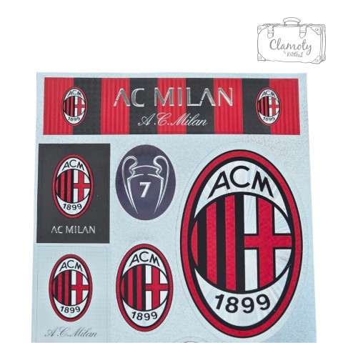 Zestaw Naklejek Naklejki Stickers Piłkarskie AC Milan