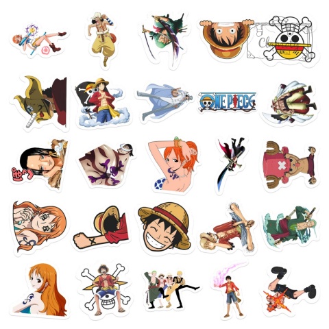 Zestaw Naklejek Wlepki StickerBomb Anime One Piece Luffy Zoro N682