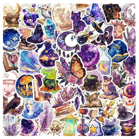 Zestaw Naklejek Wlepki StickerBomb Witch Magiczne Alchemia Wróżby N684