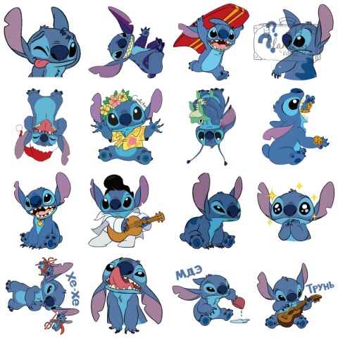 Zestaw Naklejek Wlepki StickerBomb Aloha Bajka Lilo Stitch N686