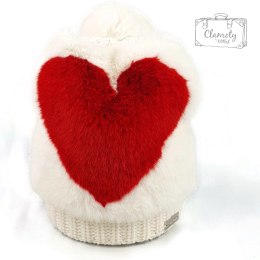 WHITE CAP WITH RED HEART SUPER GIFT