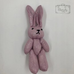 Brokatowy różowy króliczek królik brelok prezent